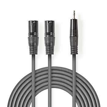 3.5 mm hane - 2x XLR hane 3.0 m