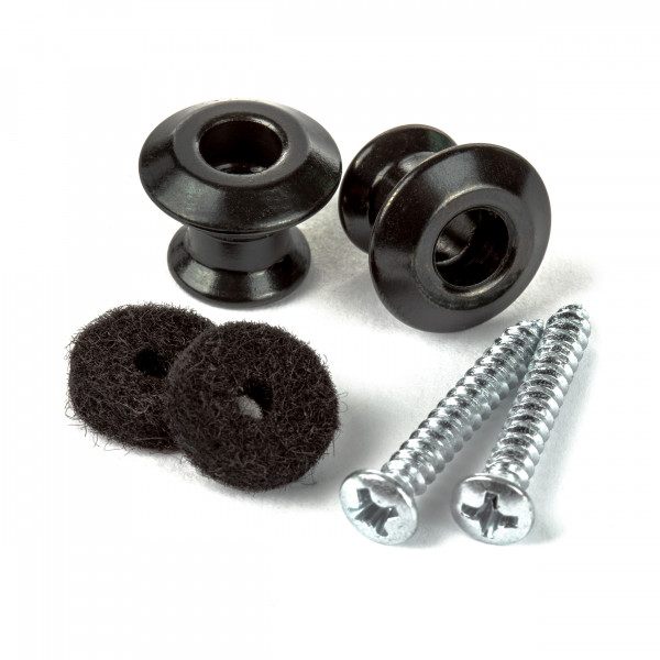 Dunlop 2PSLS033BK Straplok Dual Design Button Set - Black - 2