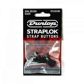 Dunlop 2PSLS033BK Straplok Dual Design Button Set - Black