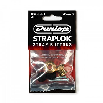 Dunlop 2PSLS034G Straplok Dual Design Button Set - Gold