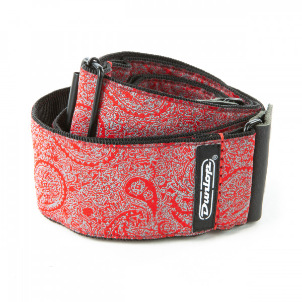 Dunlop D67-11 JACQUARD PAISLEY RED STRAP - 2