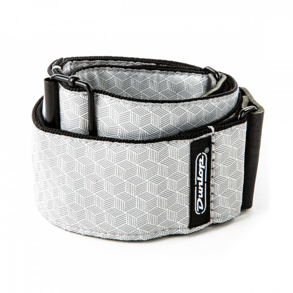 Dunlop D67-12 Jacquard Cube Hatch Light Grey Strap - 2