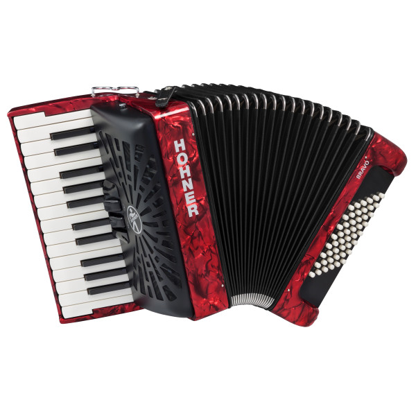 HOHNER Bravo II 48 Röd (SilentKey)