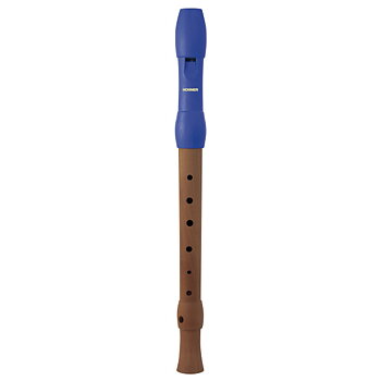 HOHNER C-Sopran, 2 delar, Träkropp, Plastmunstycke blått, Tyskt grepp, sc, c