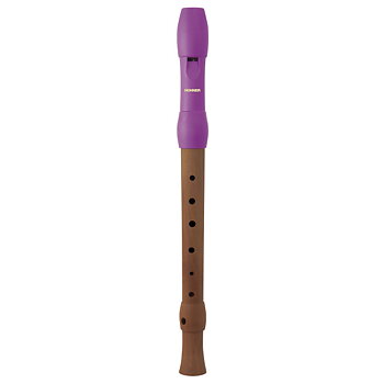 HOHNER C-Sopran, 2 Delar, Träkropp, Plastmunstycke i rosa färg, Tyskt grepp, sc, c