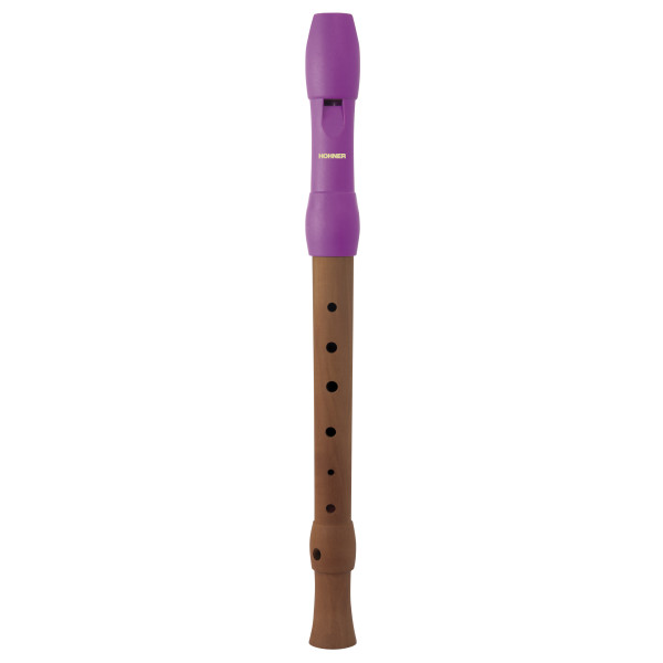 HOHNER C-Sopran, 3 Delar, Träkropp, Plastmunstycke i rosa färg, Tyskt grepp, sc, c