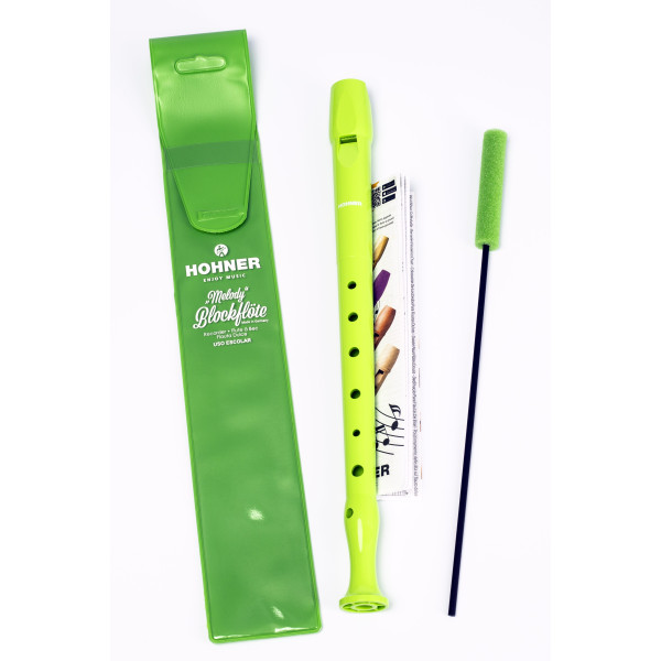 HOHNER C-Soprano, 1 part, plastic, german, pb light green