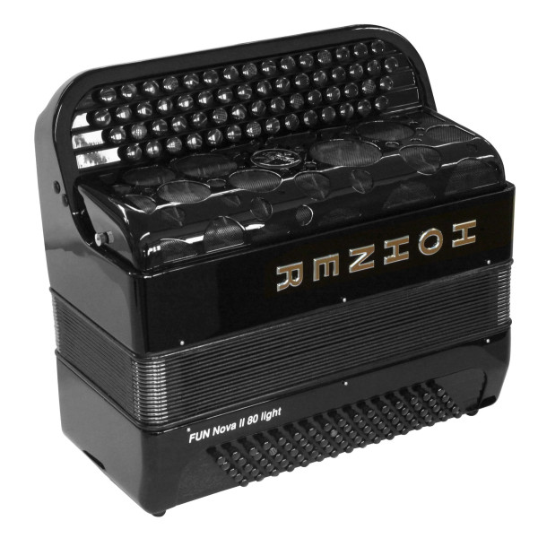 HOHNER Fun Nova II 80 light, black celluloid, B-stepped
