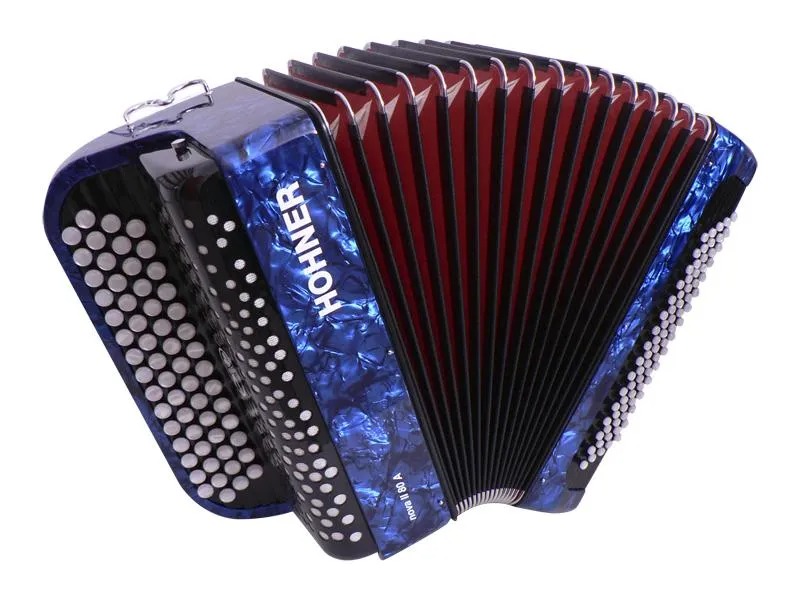 HOHNER Fun Nova II 80 light, dark blue pearloid celluloid, C-stepped