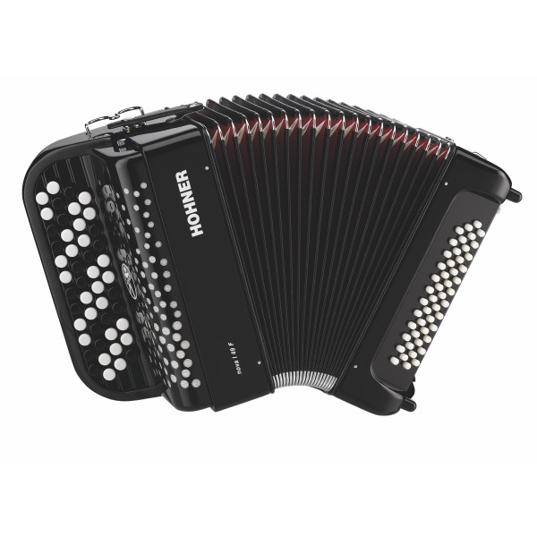 HOHNER Nova I 49 F, Svart, B-System (vänster hand ryskt system)