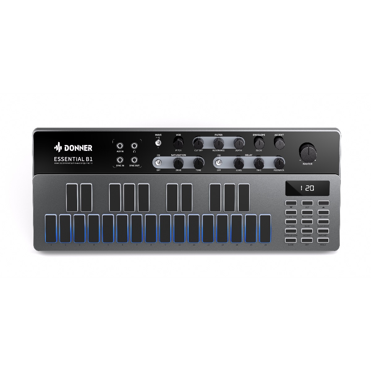 Donner Essential B1 analog bas-synthesizer och sequenser
