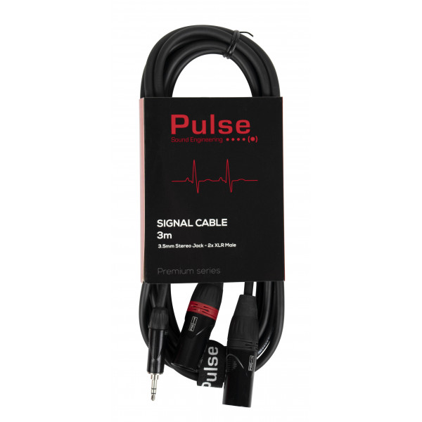 Pulse Signal Cable 3 m 3.5 stereo-2x XLR male