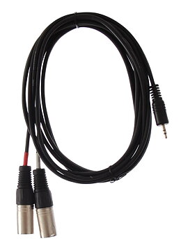 HiEnd 2&nbsp;x&nbsp;XLR(hane) till minijack (stereo)-kabel, 3 meter