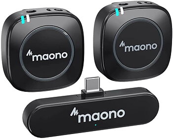 Maono WM820 C2 (TX + TX + RX) dubbelt trådlöst mikrofonset till Android