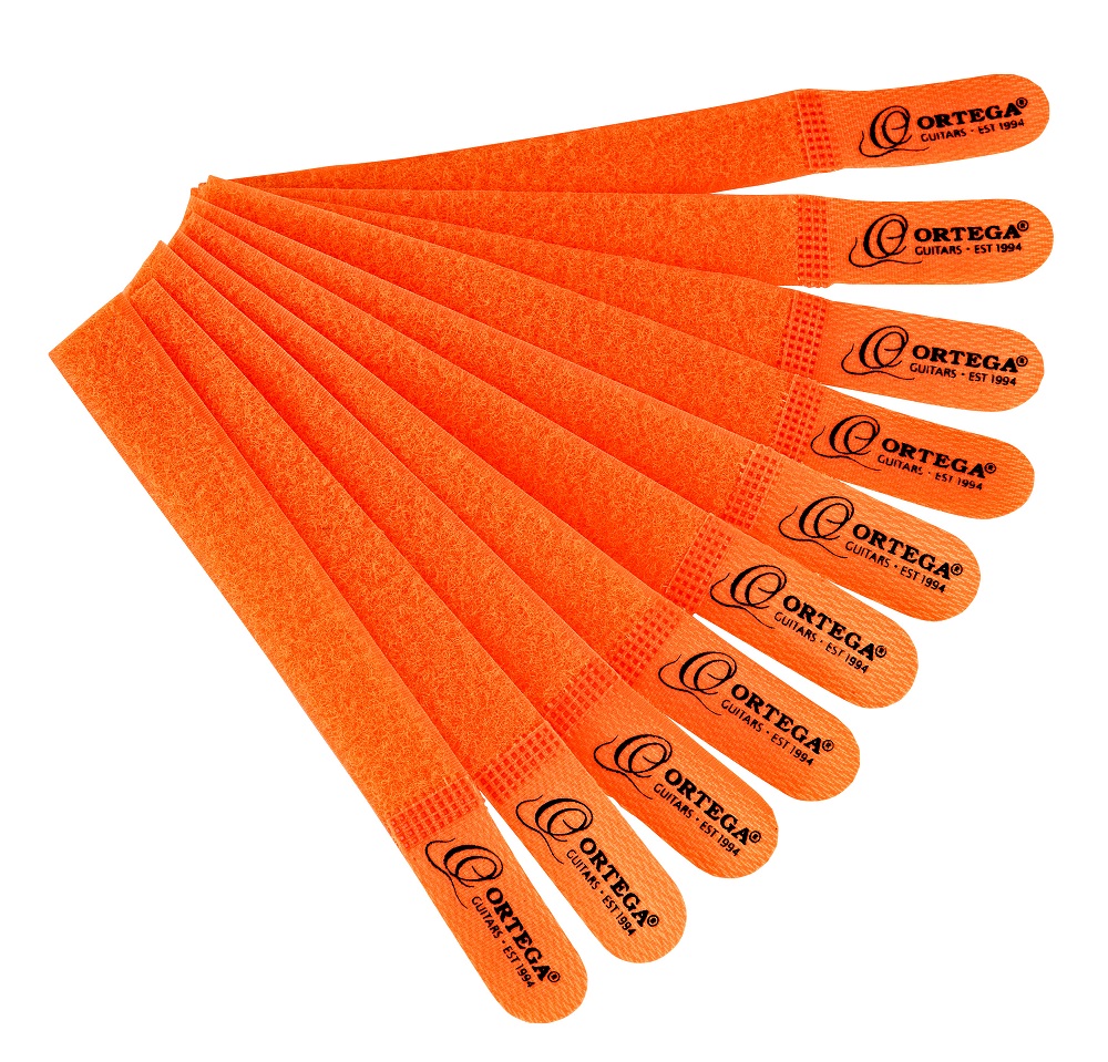 Ortega OCBT-10 Cable ties, hook & loop,orange , 10-pack