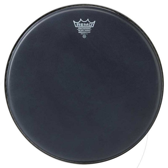 Remo Ambassador Black Suede 18"