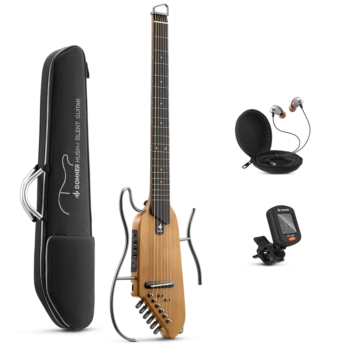 Donner HUSH-I Silent westerngitarr maple - 5
