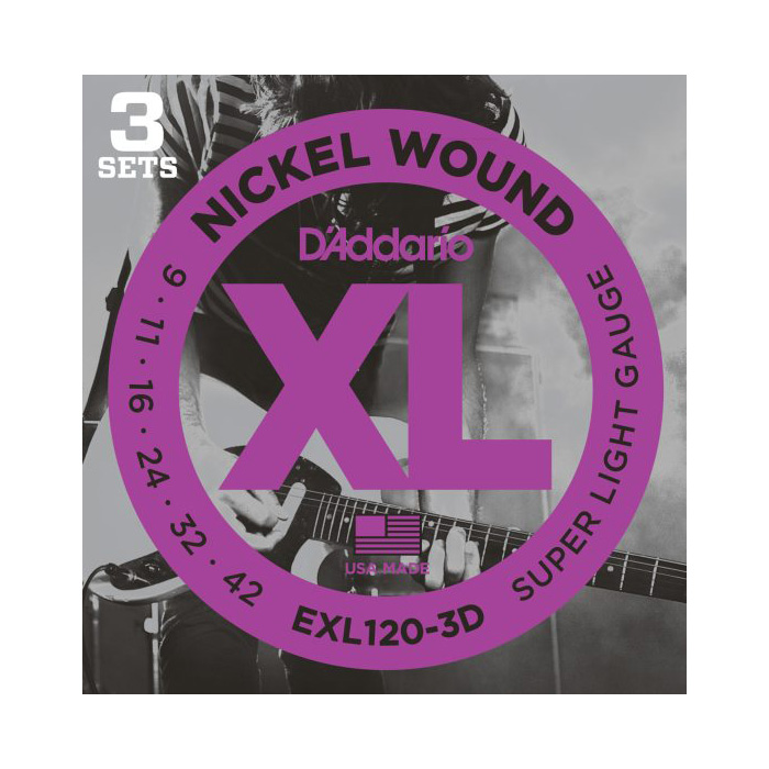 D'Addario EXL120 3-Pack