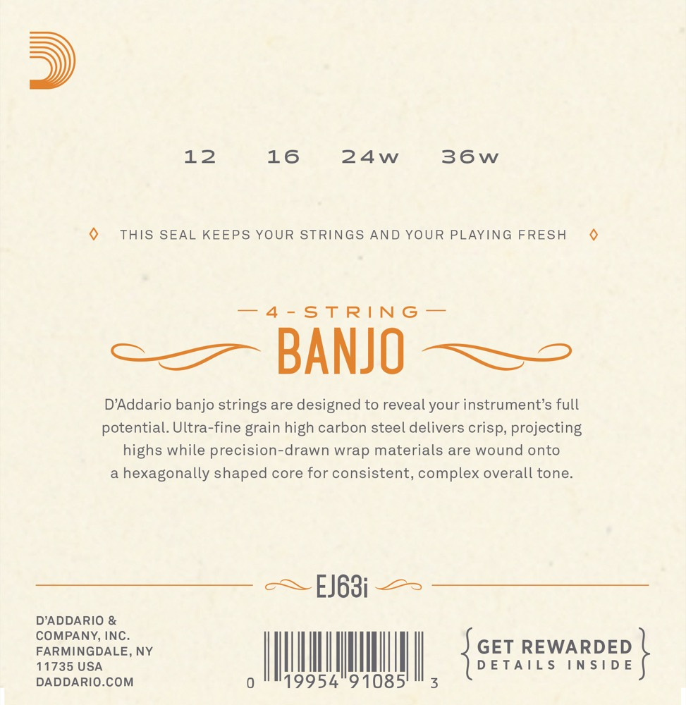 D'Addario EJ63i Tenor Banjo - 3