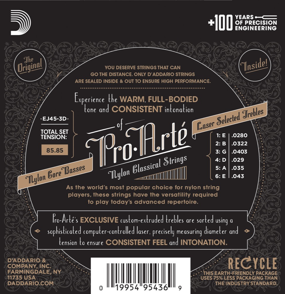 D'Addario Pro Arté EJ45 3-Pack - 3