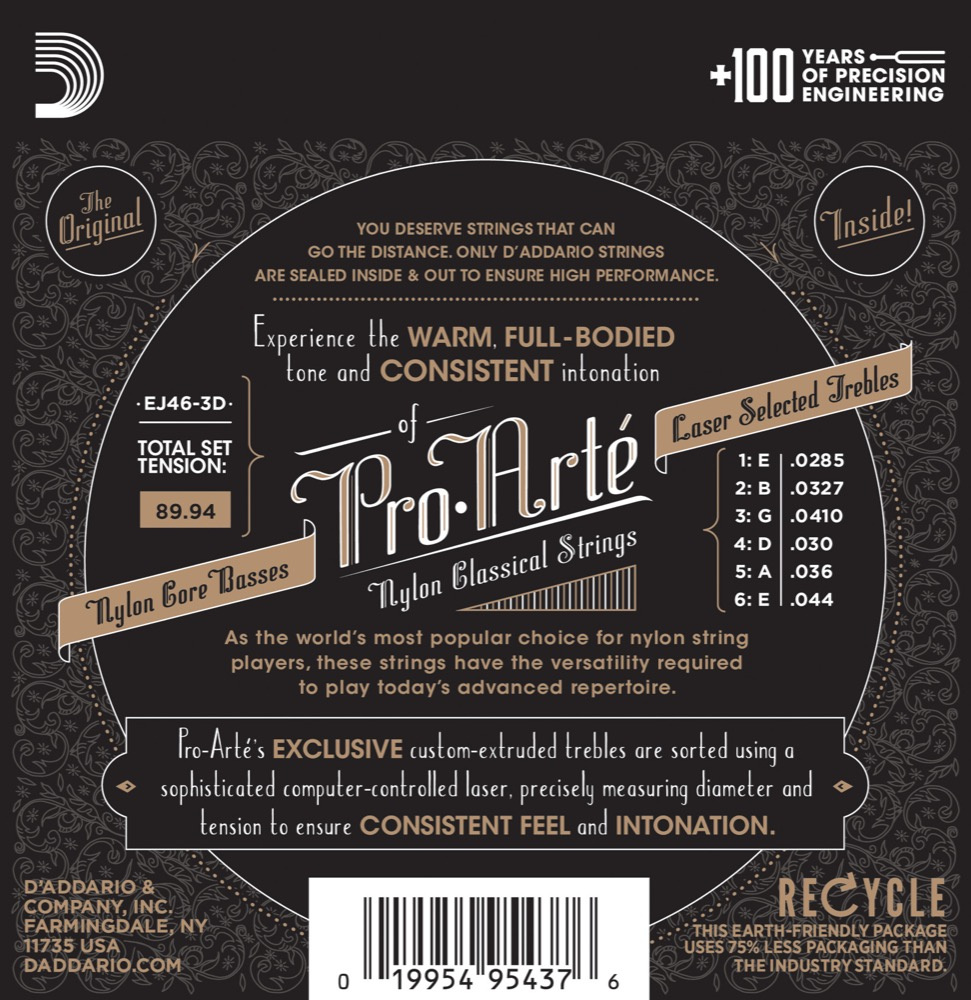 D'Addario Pro Arté EJ46 3-Pack - 3