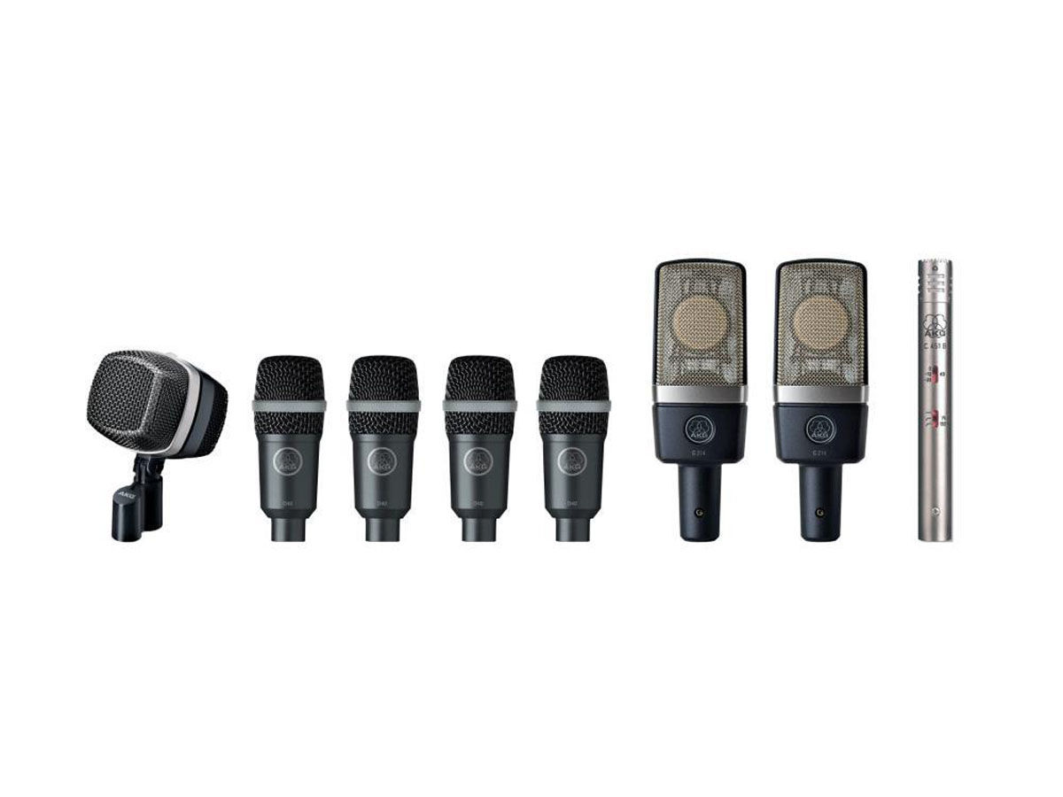 AKG Drumset Premium | 1x D12VR, 2x C214, 1x C451, 4x D40 + K&M klämma - 4