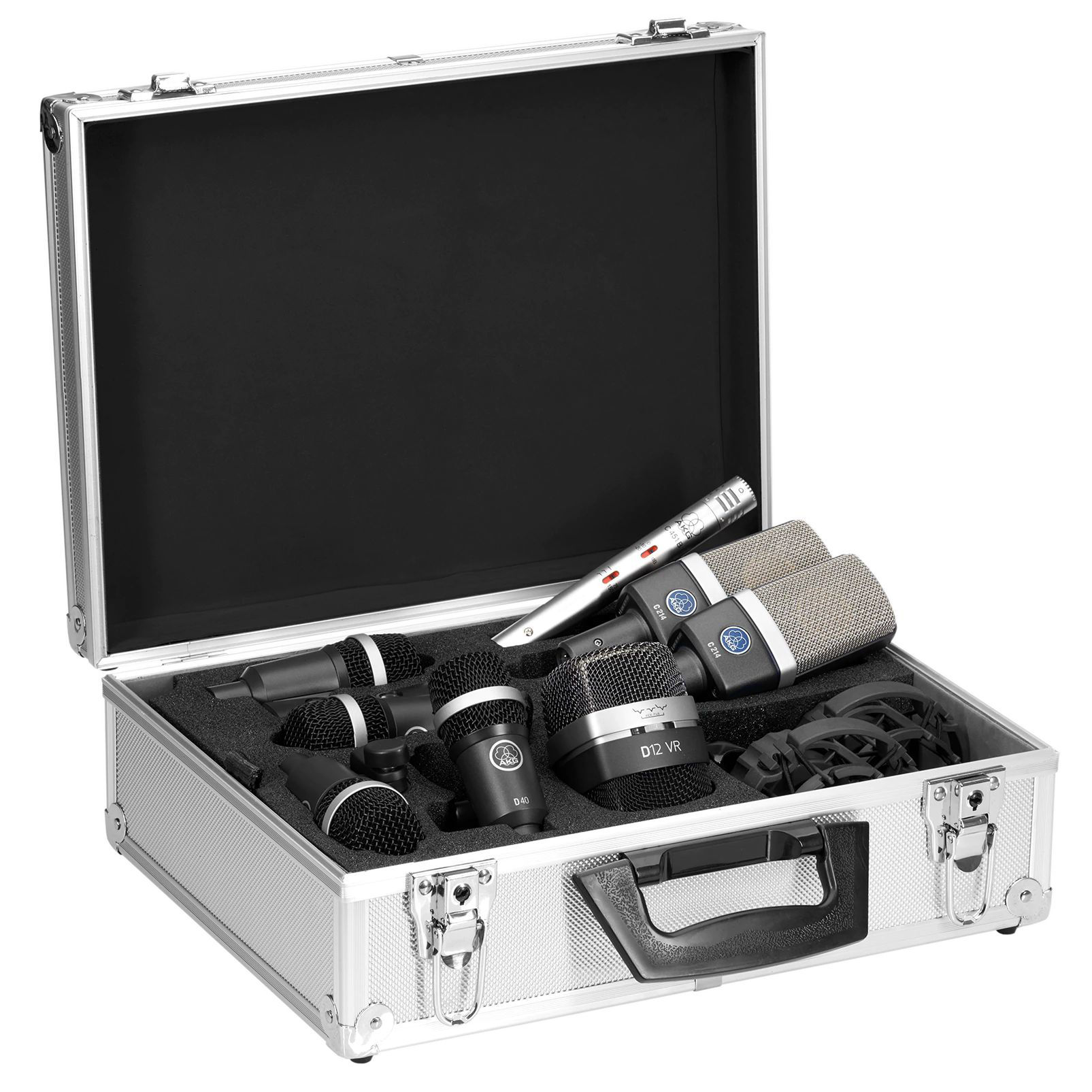 AKG Drumset Premium | 1x D12VR, 2x C214, 1x C451, 4x D40 + K&M klämma - 2