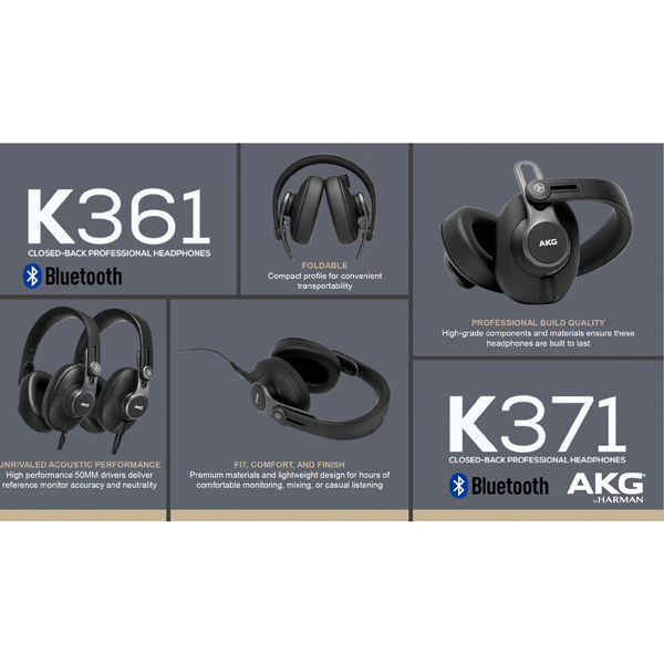 Bluetooth Headphones Akg K371 Quality Control AKG Pro Audio K361BT