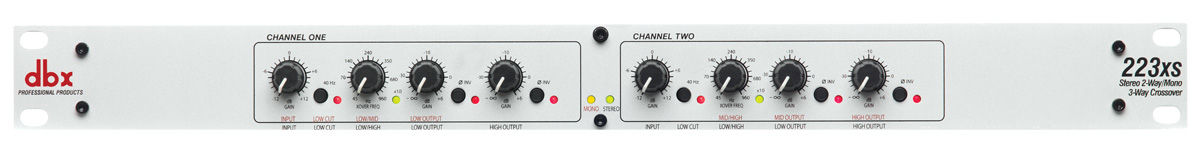 DBX 223xs | 2-way stereo/ 3-way mono split with xlr