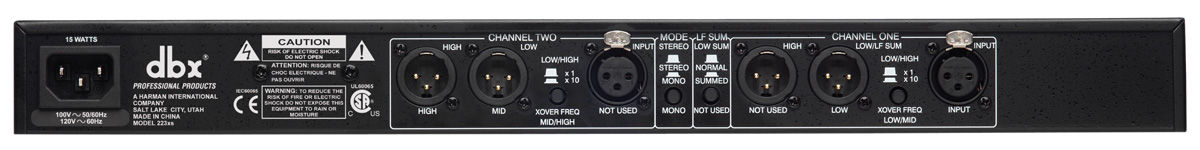 DBX 223xs | 2-way stereo/ 3-way mono split with xlr - 2