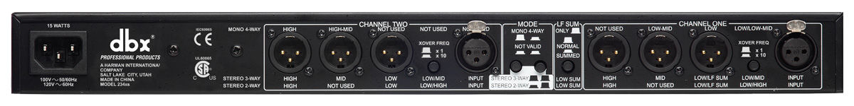 DBX 234xs | 3-vägs stereo/ 4-vägs mono delningsfilter med XLR - 2