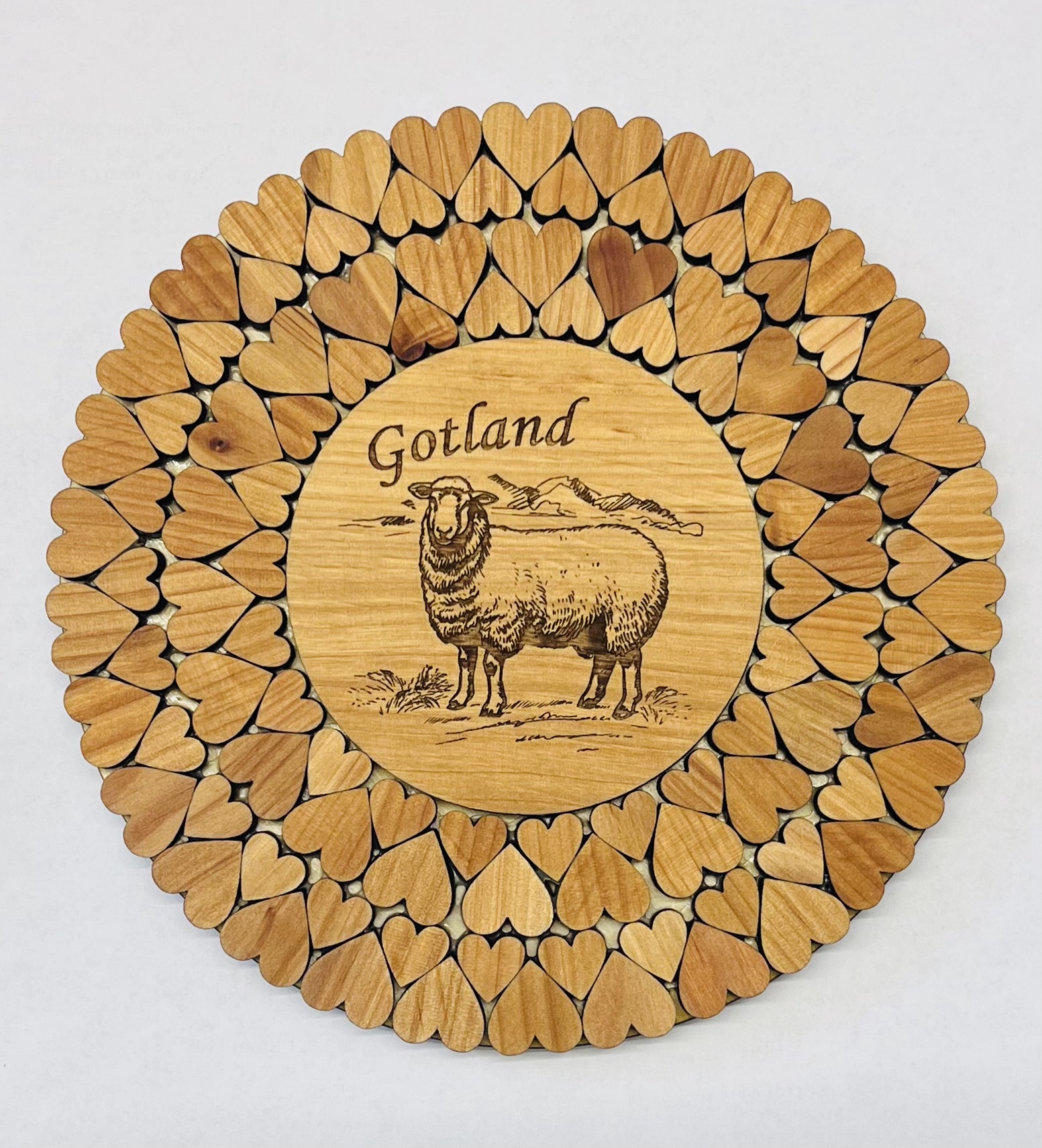 Grytunderlägg trä mosaik 