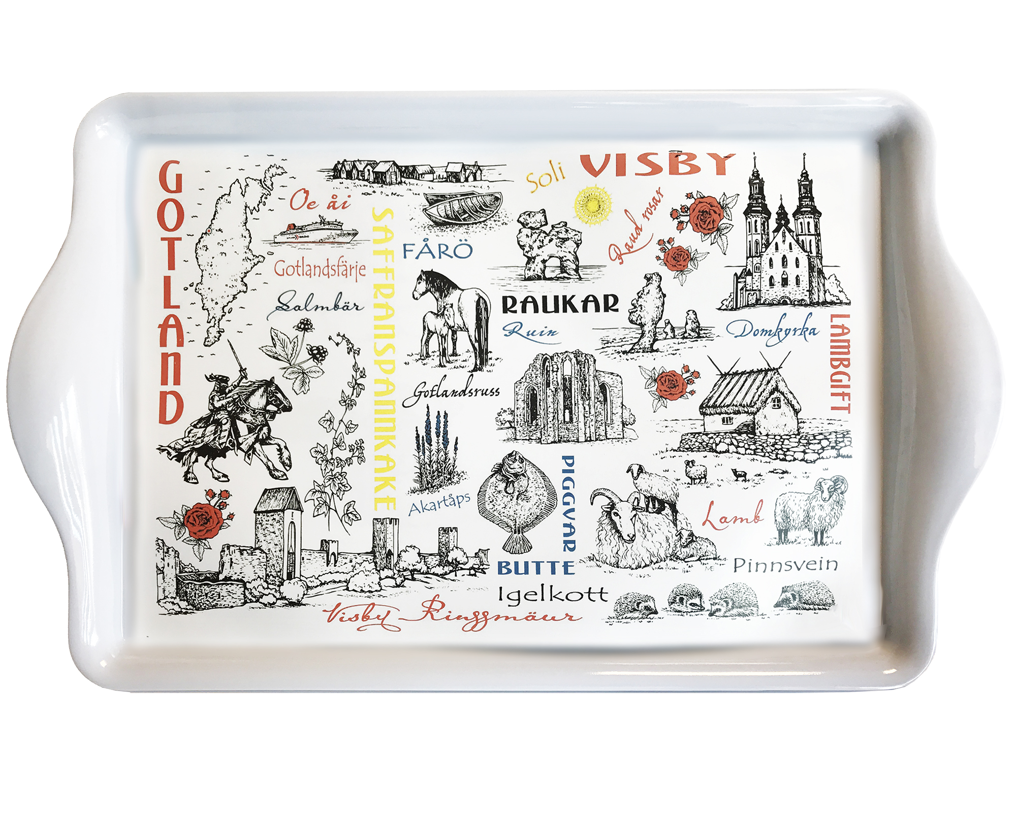 Bricka stor "Gotland teckning" 12st/fp 