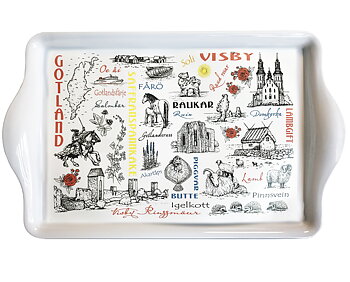 Bricka stor "Gotland teckning" 12st/fp 
