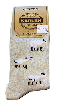 Strumpa barn lamm natur strl 31/34 6st/fp 