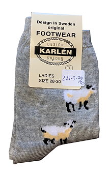 Strumpa barn lamm grå strl 28/30 6st/fp 