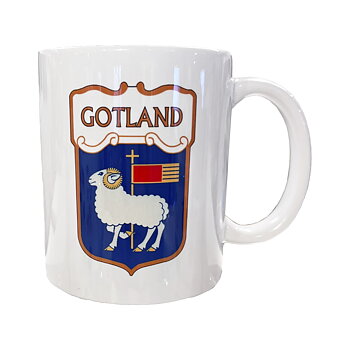 Mugg vit Gotlandsvapnet