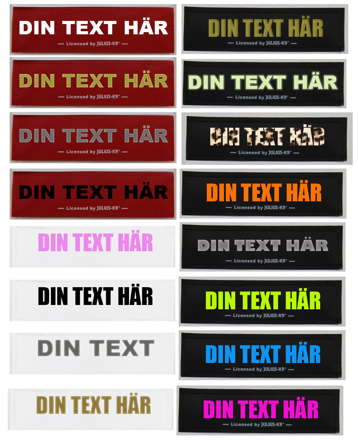  Egen text- Kardborredekaler tilll Julius-K9 sele och halsband - 3