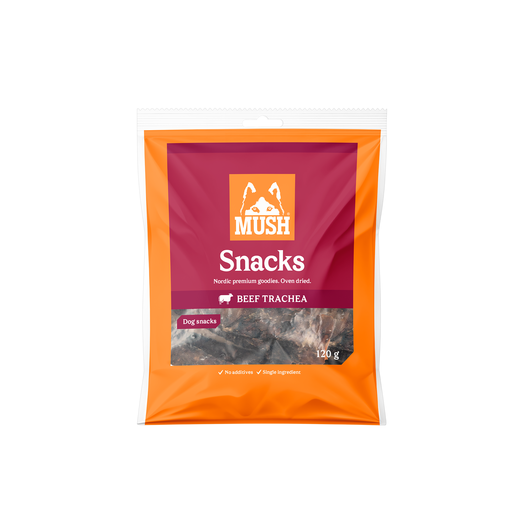 MUSH Snacks Nöt Luftstrupe 120 g