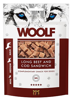 WOOLF Long Beef and Cod Sandwich 100g – nötkött och torsk