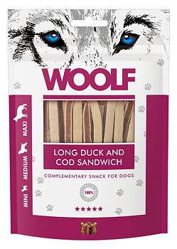 WOOLF Long Duck and Cod Sandwich 100g – anka och torsk