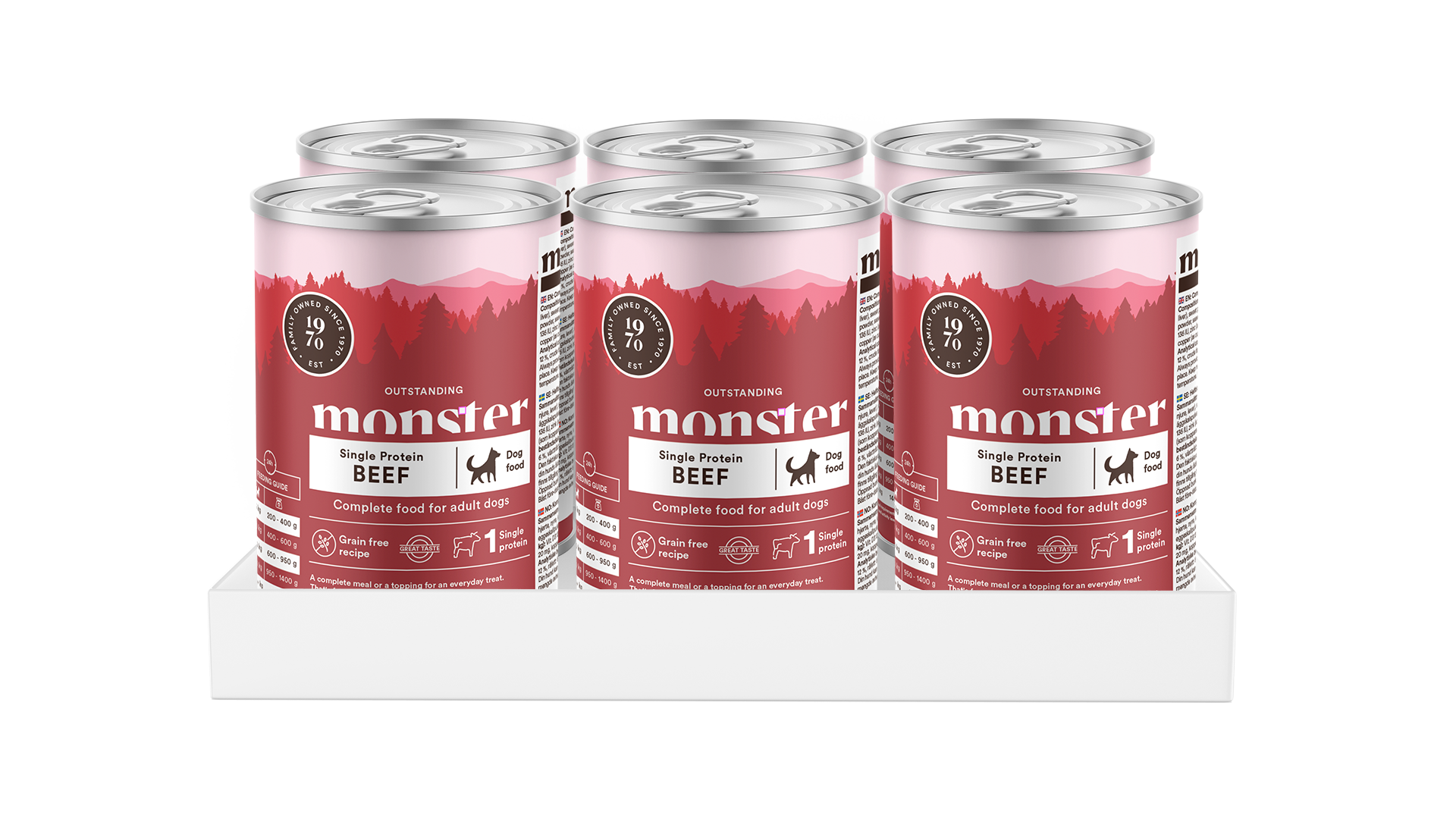 Monster Dog Adult Single Beef 400 gr våtfoder för hund
