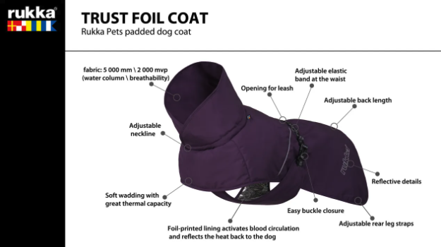 Rukka Pets Trust Foil Coat - hundtäcke i lila - 2