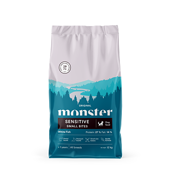 Monster Dog Orig. Sens. White fish Small bites 12 kg