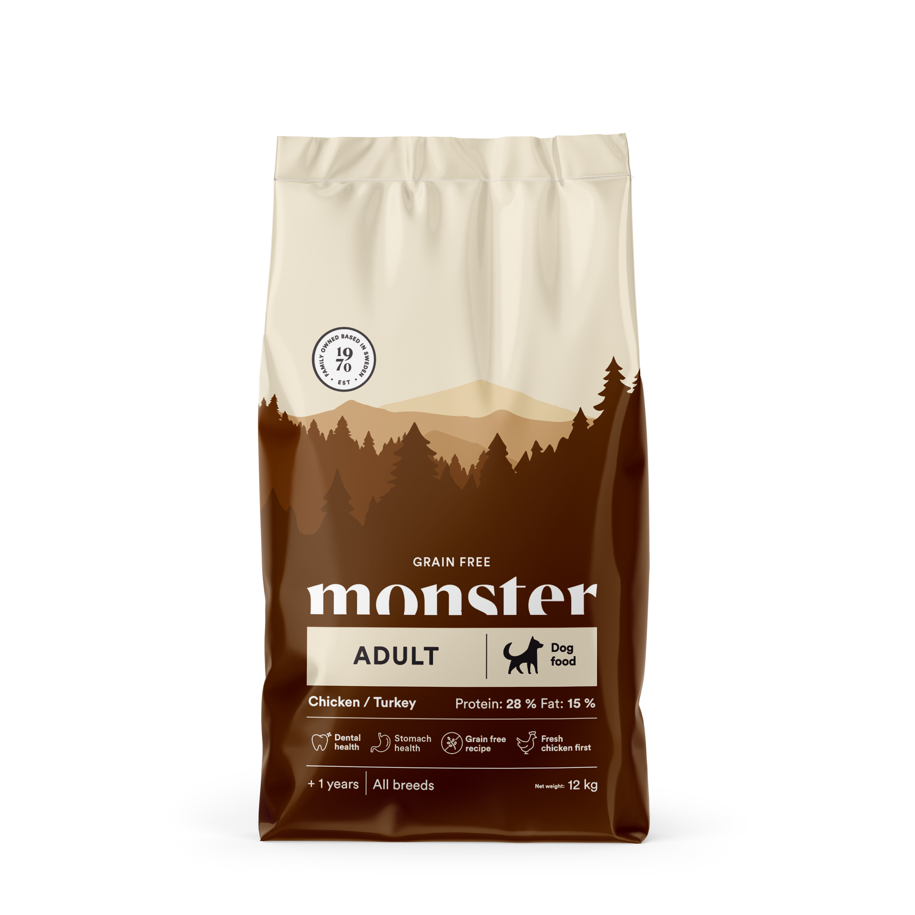 Monster Dog GF Adult Chick/Turkey 12 kg