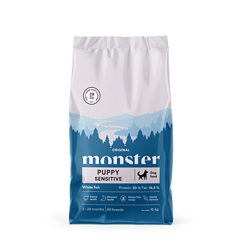 Monster Dog Orig. Puppy Sens. White Fish 12 kg