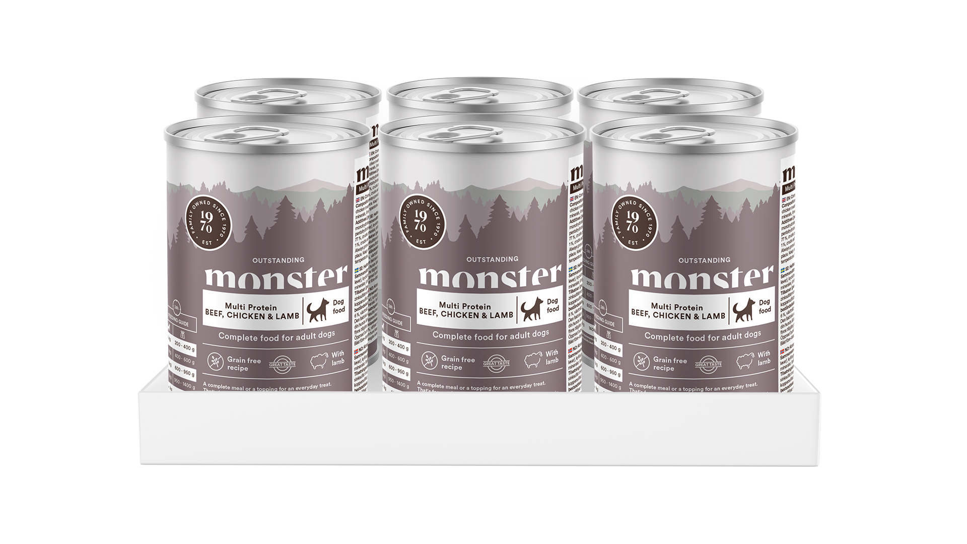 Monster Dog Multi Beef/ Chick/ Lamb  400 gr våtfoder hund