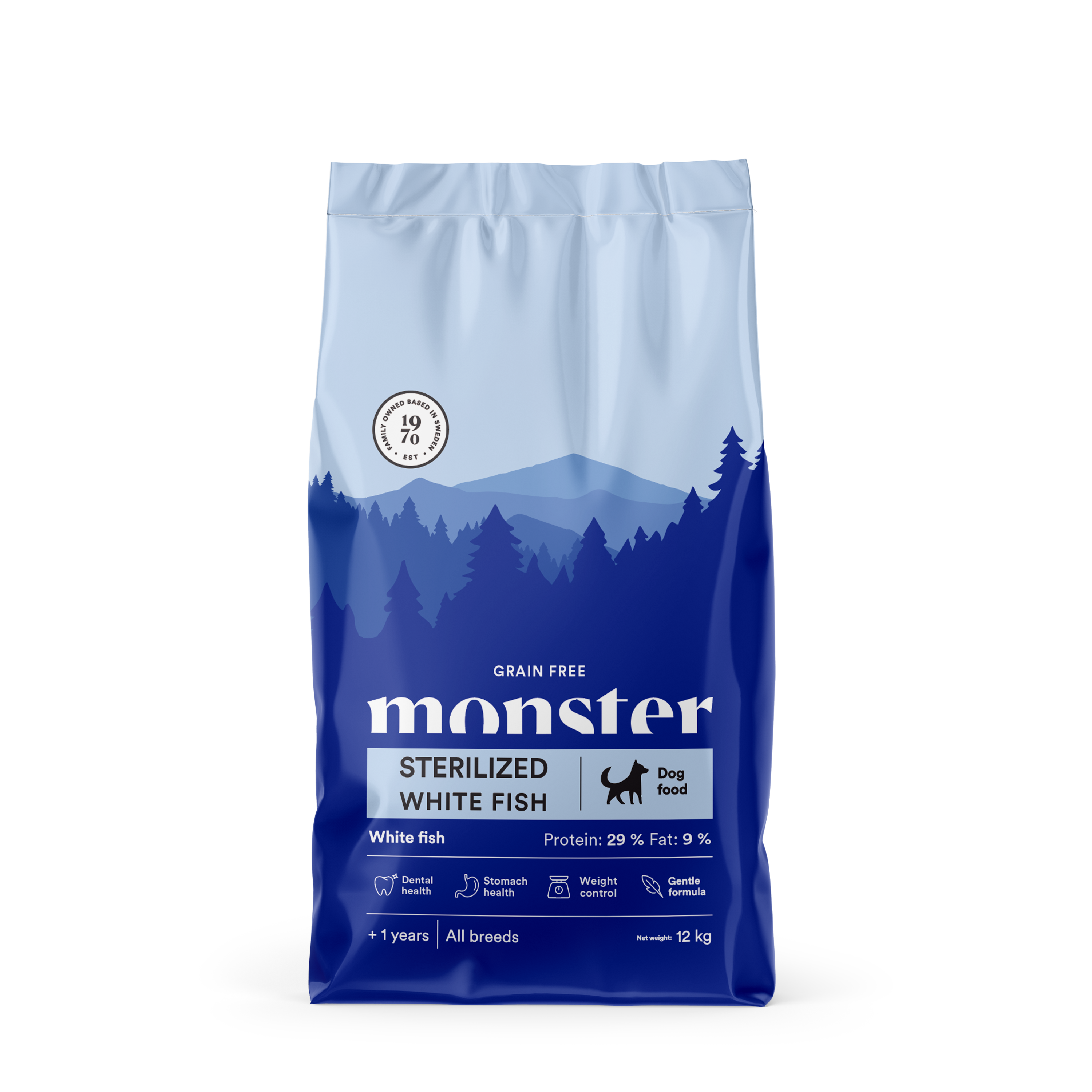 Monster Dog GF Sterilized White Fish 12 kg