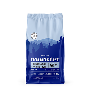 Monster Dog GF Sterilized White Fish 12 kg