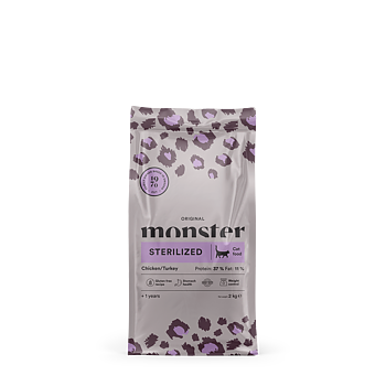 Monster Cat Orig. Sterilized Chick/Turkey 2 kg
